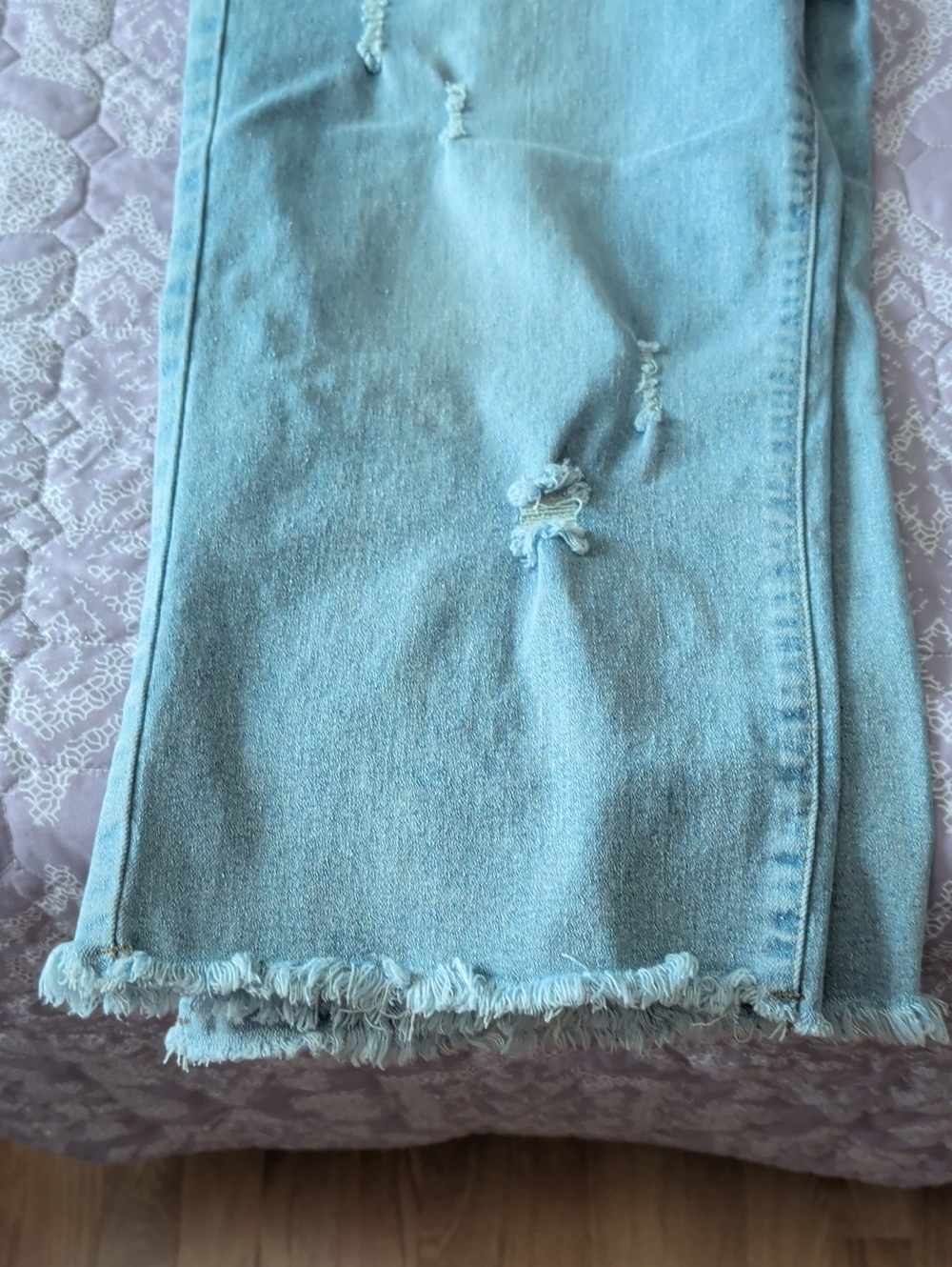 Light Blue Distressed Women’s Jeans - Picture 9 of 13